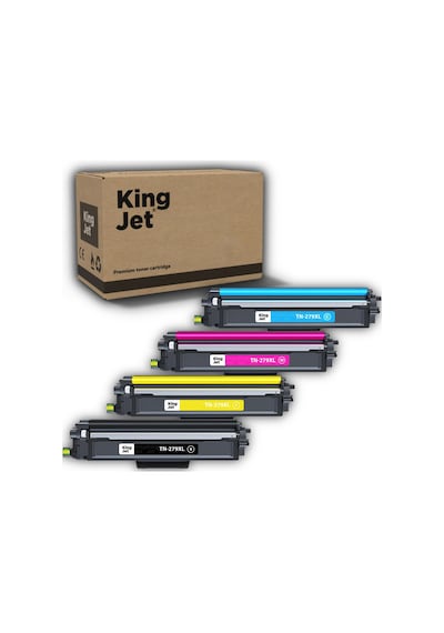 Kingjet Brother Uyumlu Mfc L3720 Yüksek Kapasiteli 4 Renk Takım Uyumlu Toner Çipli Tn279xl