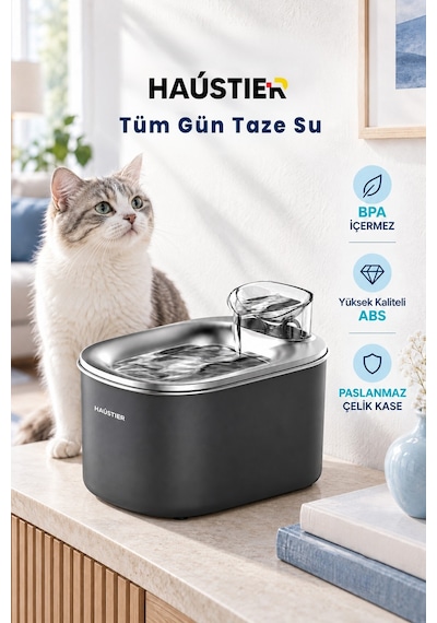 Wf007l Otomatik Kedi Su Sebili, 3.5lt Geniş Hazne, Bpa Içermez, Metal Tabla, Ultra Sessiz
