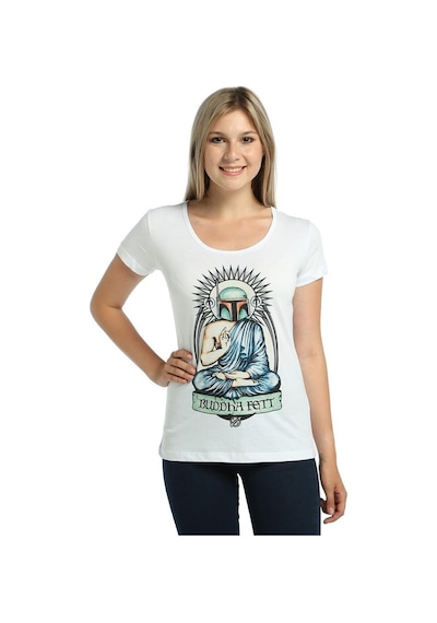 Bant Giyim - Star Wars Boba Fett Beyaz Kadın T-Shirt Tişört