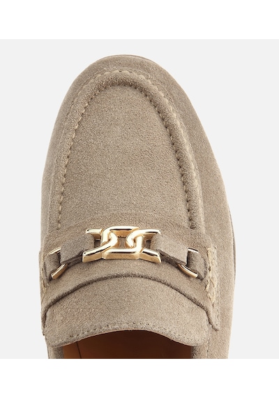 Hotiç Kadın Süet Deri Açık Yeşil Toka Detaylı Klasik Loafer