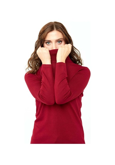 Desen Triko Kadın Likralı Uzun Kollu Basic Tam Balıkçı Bluz 0240017 Vişne Desen Triko Kadın Likralı Uzun Kollu Basic Tam Balıkçı Bluz 0240017 Vişne