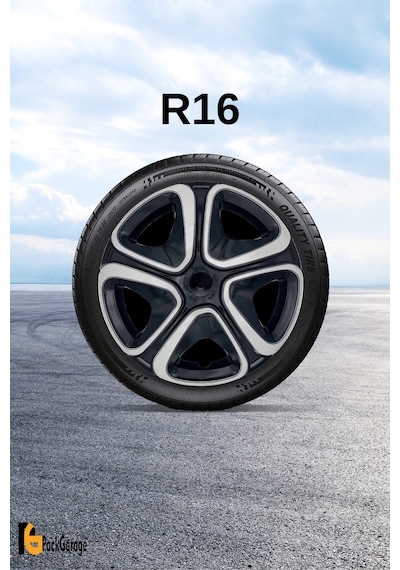 Citroen C-elysee 16'' İnç Jant Kapağı 4 Adet Siyah Gri C103