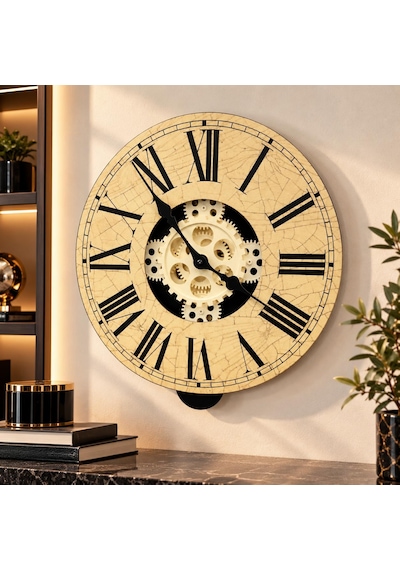 Çarklı Duvar Saati Hy-g069a Sarı