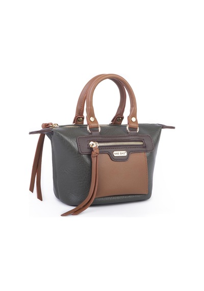Nas Bag Kadın Mini El Ve Postacı Çantası Haki Taba Kahve Victoria