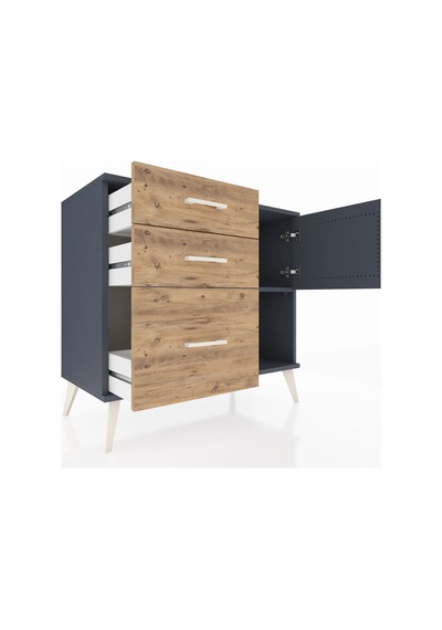 Hyperion Şifonyer Tek Raflı 3 Çekmeceli Tek Kapaklı 88x44x80 Antrasit-antrasit/çam Antrasit/çam Hyperion Şifonyer Tek Raflı 3 Çekmeceli Tek Kapaklı 88x44x80 Antrasit-antrasit/çam Antrasit/çam
