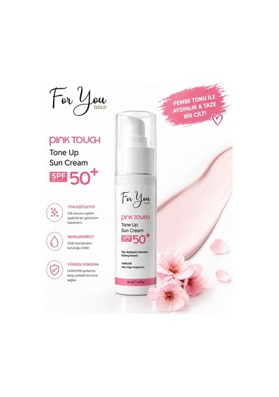 Pink Touch Spf 50 Ton Eşitleyici, Aydınlatıcı Pembe Yüz Güneş Kremi Pa Spf 50