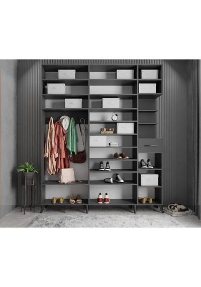 Açelya Portmanto Vestiyer Füme  225cm M10