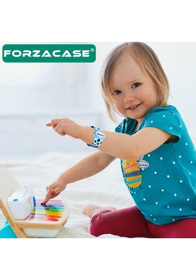 Forzacase Tcl Movetime Mt42x Akıllı Çocuk Saat İle Uyumlu Çift Renk Şık Silikon Kordon Kayış - Fc891 Mavi
