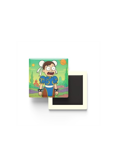 Chun-li - 9x9 Cm Baskılı Kare Buzdolap Magneti