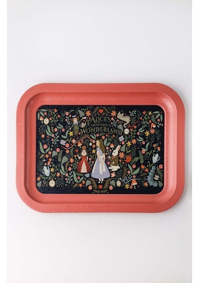 Fairytale Desenli Metal Klasik Tepsi, 23,3 X 30,7 Cm