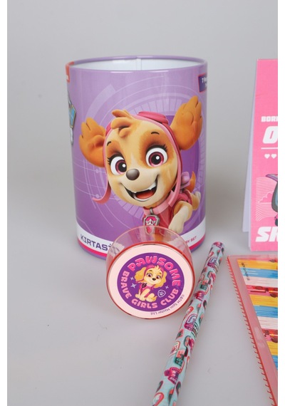 X Dekomus Lisanslı Paw Patrol Pink Paws Collection 7'li Kırtasiye Seti Metal Kalemlik,not Defteri,kurşun Kalem,cetvel,silgi,kalemtraş,ataç Seti Diğer