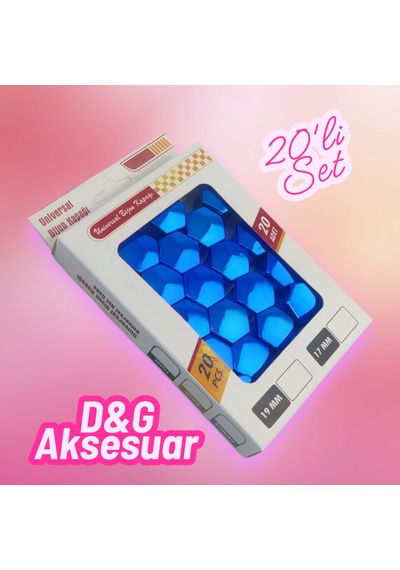 17mm 2cm Düz Parlak Mavi Bijon Kapağı 201iset+aparat