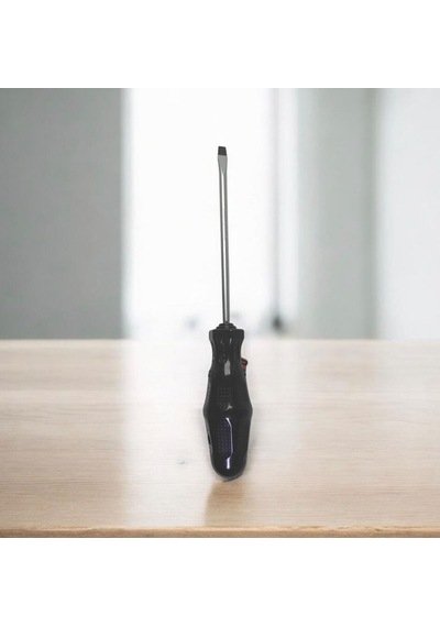 Tekli Tornavida Düz 5 125mm Siyah Renk Mıknatıslı