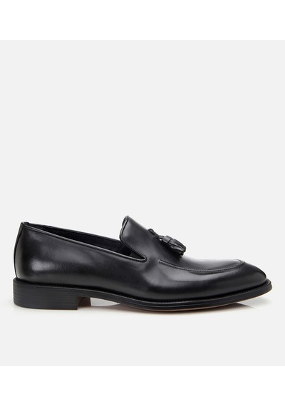 Hotiç Erkek Deri Siyah Püskül Detaylı Klasik Loafer