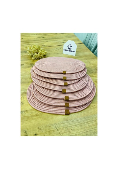 Jüt Hasır Amerikan Servis Oval Supla 6 Lı Pembe Pembe