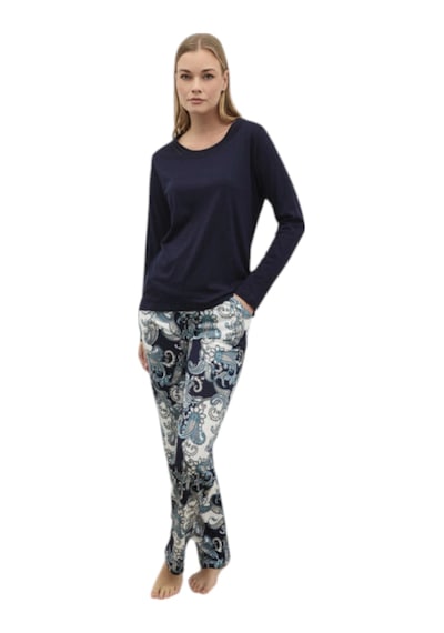 Anıl 11903 Kadın Uzun Kol T-shirt Ve Pantolon Takım Lacivert