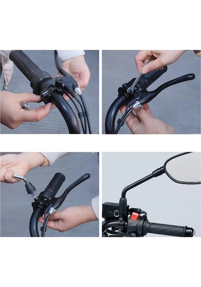 Motosiklet Ayna Takma Kelepçesi 10 Mm Düz Diş Ayna Braketi 2 Ad