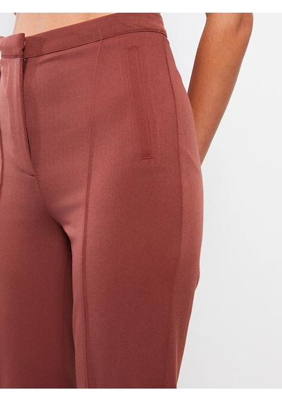LC Waikiki Lcwaıkıkı Classic Bordo Kadın Standart Fit Düz Pantolon Bordeaux