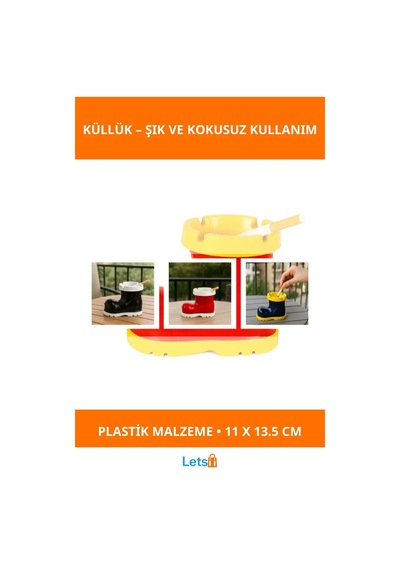 Eğlenceli Bot Tasarımlı Kokusuz Küllük 11x13.5 Cm