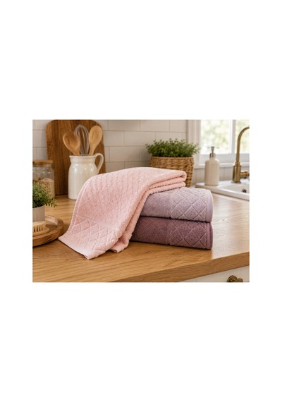 Kristal Desenli Havlu 30x50 Cm 3'lü Set %100 Pamuk - Lavinya Çok Renkli