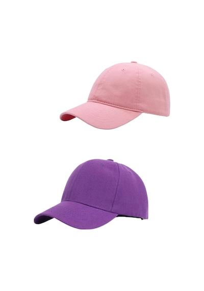 Ritagarcia Unisex Ayarlanabilir Spor Pembe-mor Basic Kep Şapka 2'li Set Pembe
