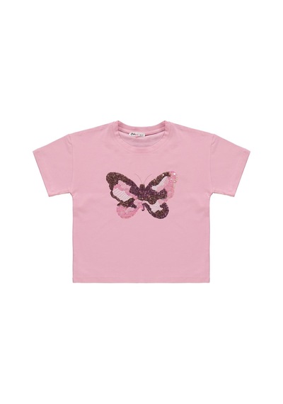 Civil Girls Kız Çocuk Kelebek Nakışlı 6-9 Yaş Takım - Pembe Pembe- Soft Pembe