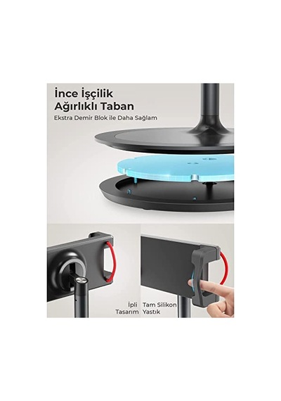 Bix S3e 360 Ayarlanabilir Tablet Ve Telefon Tutucu Stand Siyah Sku: Smgstk7f515da775