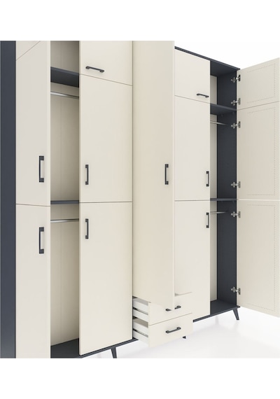 Arges Dolap 10 Raflı 2 Çekmeceli 4 Askılı 220x30x243 Antrasit-aytaşı/aytaşı Aytası/aytası Arges Dolap 10 Raflı 2 Çekmeceli 4 Askılı 220x30x243 Antrasit-aytaşı/aytaşı Aytası/aytası