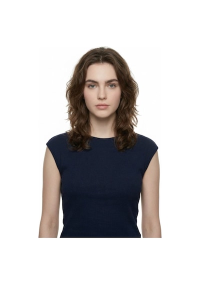 Slim Fit Kadın Tshirt K.kol Lacivert