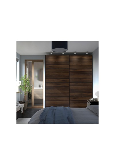 Ikea Mehamn Serisi, Sürgü Kapak, 100x236 Cm, Koyu Kahve-meşe Görünümlü