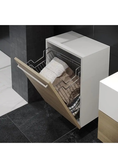 Starax Askılı Çamaşır Sepeti Krom Modül 60cm S-8117-c Çok Renkli