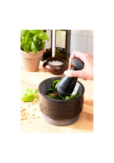 Ikea Ädelsten Mermer Tokmaklı Havan 14 Cm Siyah