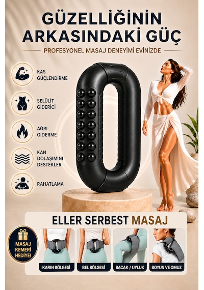 Ds20 G5 Tip Şarjlı Vücut Masaj Cihazı Sıkılaştırıcı Ve Selülit Azaltıcı Masaj Aleti Siyah