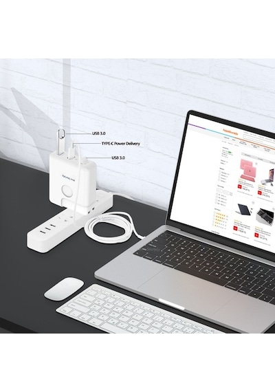 Usb Çoğaltıcı Çoklayıcı Usb-C Şarj Aleti Kılıfı Usb-C 61W-87W