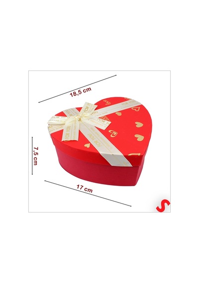 Kalp Kutu Fiyonklu Love Model 18,5x17x7,5cm - Orta Boy