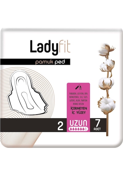 Ladyfit Pamuk Hijyenik Ped Uzun 7'li