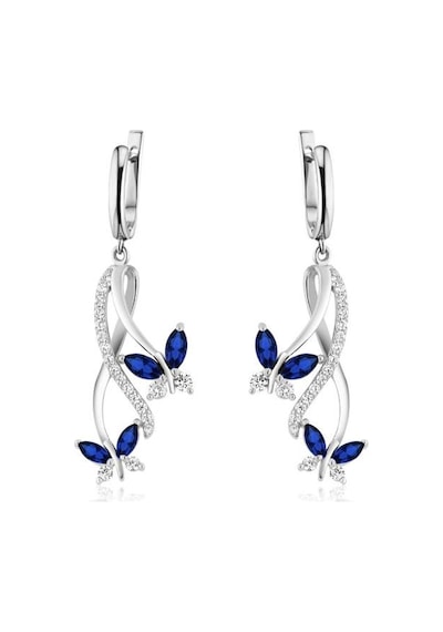 Brezza Lusso Jewelry Sonsuzluk Pırlanta Model Safir Taşlı Kelebek Kadın Gümüş Küpe