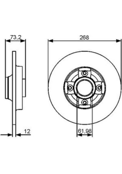 Citroen C4 Picasso 1.6Hdi 2007-2013 Bosch Arka Disk 2 Adet
