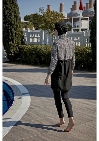 Remsa Hande Sade Tam Kapalı Tesettür Mayo Rms-r118-26 Siyah