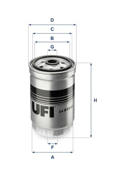 Ufı Ufi Yakıt Filtresi Hyundaı Accent, Getz, I30, Sante Fe, Sonato V, Sorento 24.012.00