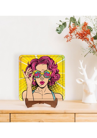 Bk Gift Pop Art Tasarımlı Ahşap Standlı Puzzle Çerçeve-21