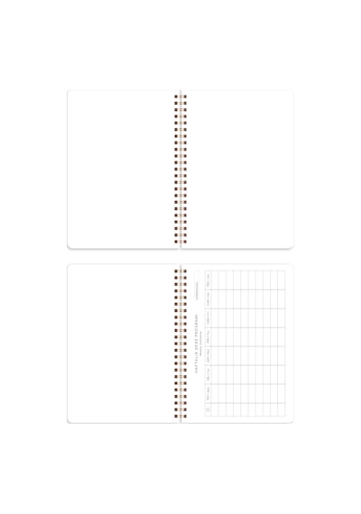 A5 Spiralli Karton Kapak 2 Li Set Düz Çizgisiz Okul Defteri 80 Yaprak, Ders Programlı Kiraz