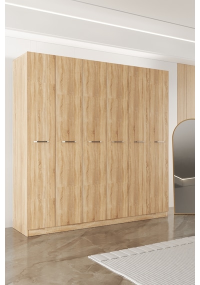 Aeka Ae-2190 Hisar 6 Kapaklı Çok Bölmeli Askılı Ve Raflı Geniş Hacimli Gardırop 210x210 Cm Sonomo - Sonomo Aeka Ae-2190 Hisar 6 Kapaklı Çok Bölmeli Askılı Ve Raflı Geniş Hacimli Gardırop 210x210 Cm Sonomo - Sonomo