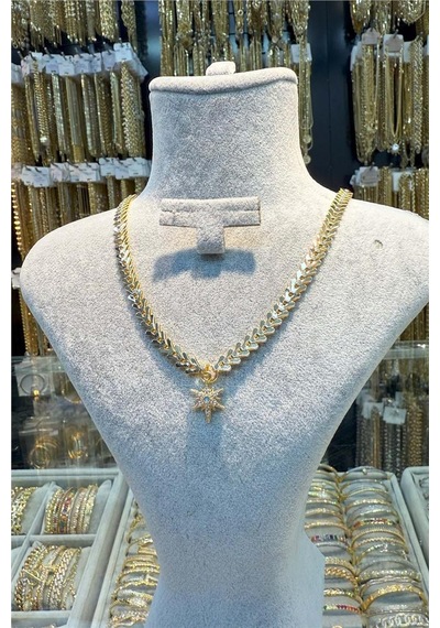 14 K Vip Kuzey Yıldızı 45 Cm Kolye Altın