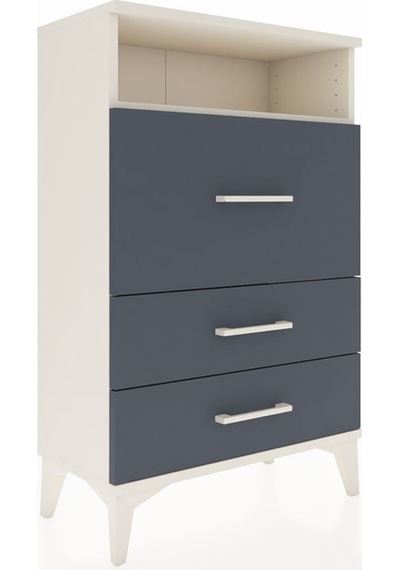 Arges Komodin Tek Raflı 3 Çekmeceli 60x30x96 Aytaşı-antrasit Aytası