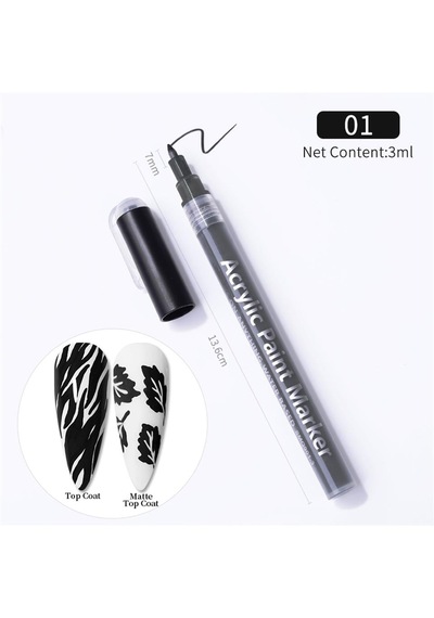 Nail Art Çizim Kalemi Siyah 53542-2
