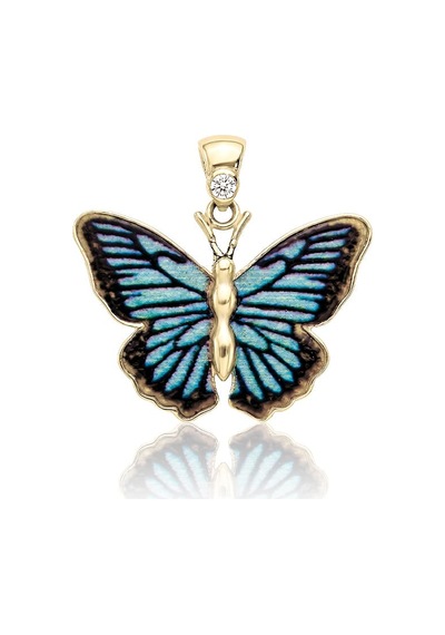 Morpho Kelebek Kolye Ucu Sarı