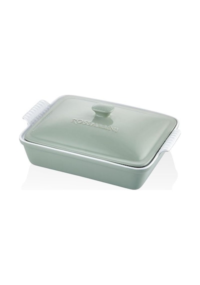 Rossallını Lıfe Dikdörtgen Kapaklı Yeşil Fırın Kabı 33x23x7 Cm Yeşil