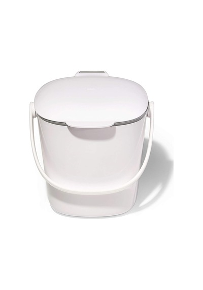 Oxo Good Grips Kompost Kovası, Beyaz, Koku Geçirmez Çöp Kutusu, Mutfak İçin, 2,8 L