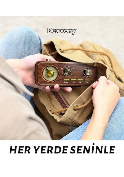 Dcx-11 Özel Tasarım Ahşap Görünümlü Retro Vintage Nostaljik Radyo & Bluetootlu Mini Fm Radyo
